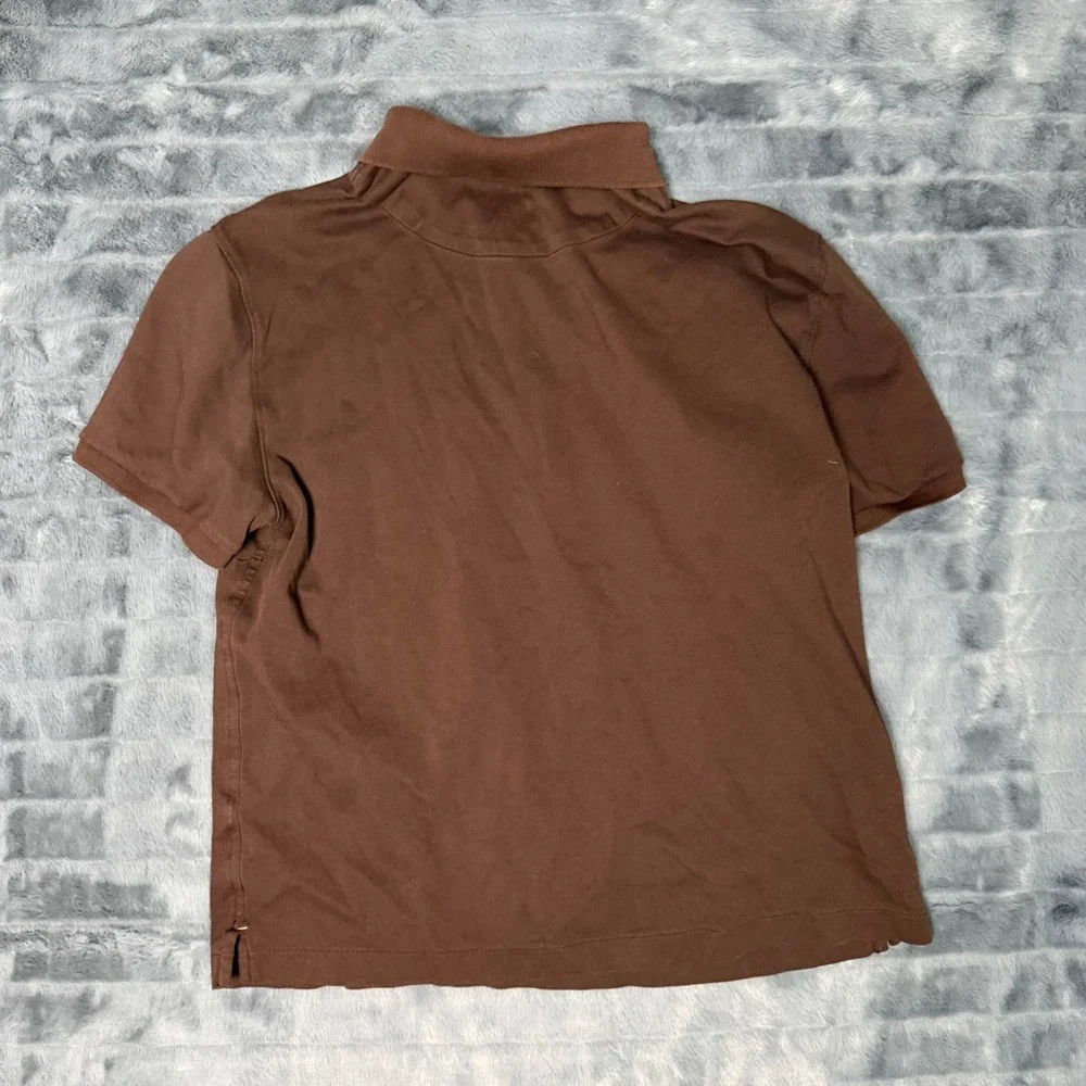 Banana Republic Luxury Touch Performance Polo Shirt Mens Large Brown Cotton